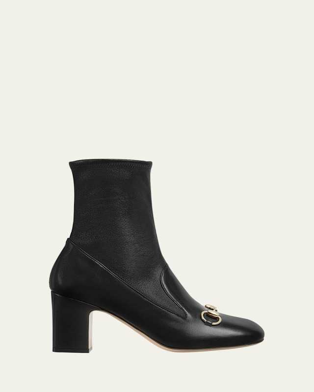 Lady Leather Bit Loafer Booties